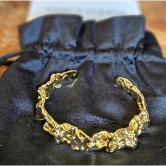 Amber Sceats Emery Cuff Bracelet – 24k Gold Plated Adjustable Made in Italy NWT - Picture 7 of 16